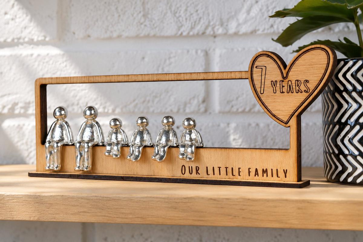 7 Years Our Little Family | 7th Anniversary Gift - Choose Your Own Family Combination