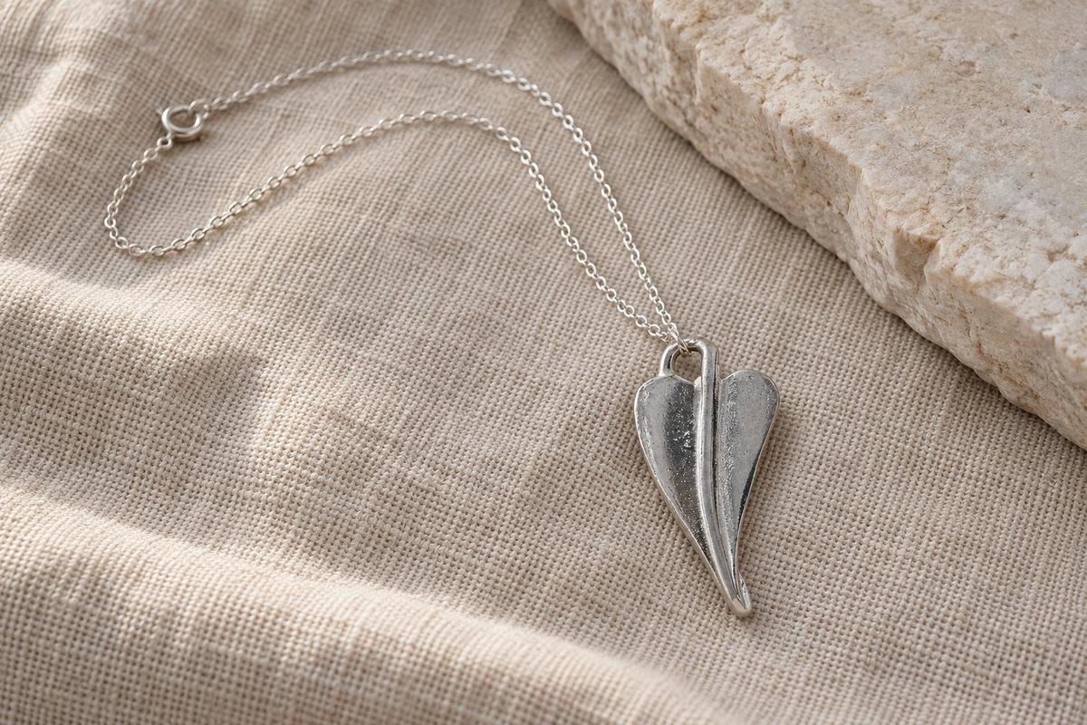 Pure Tin Heart Necklace – 10th Wedding Anniversary Gift