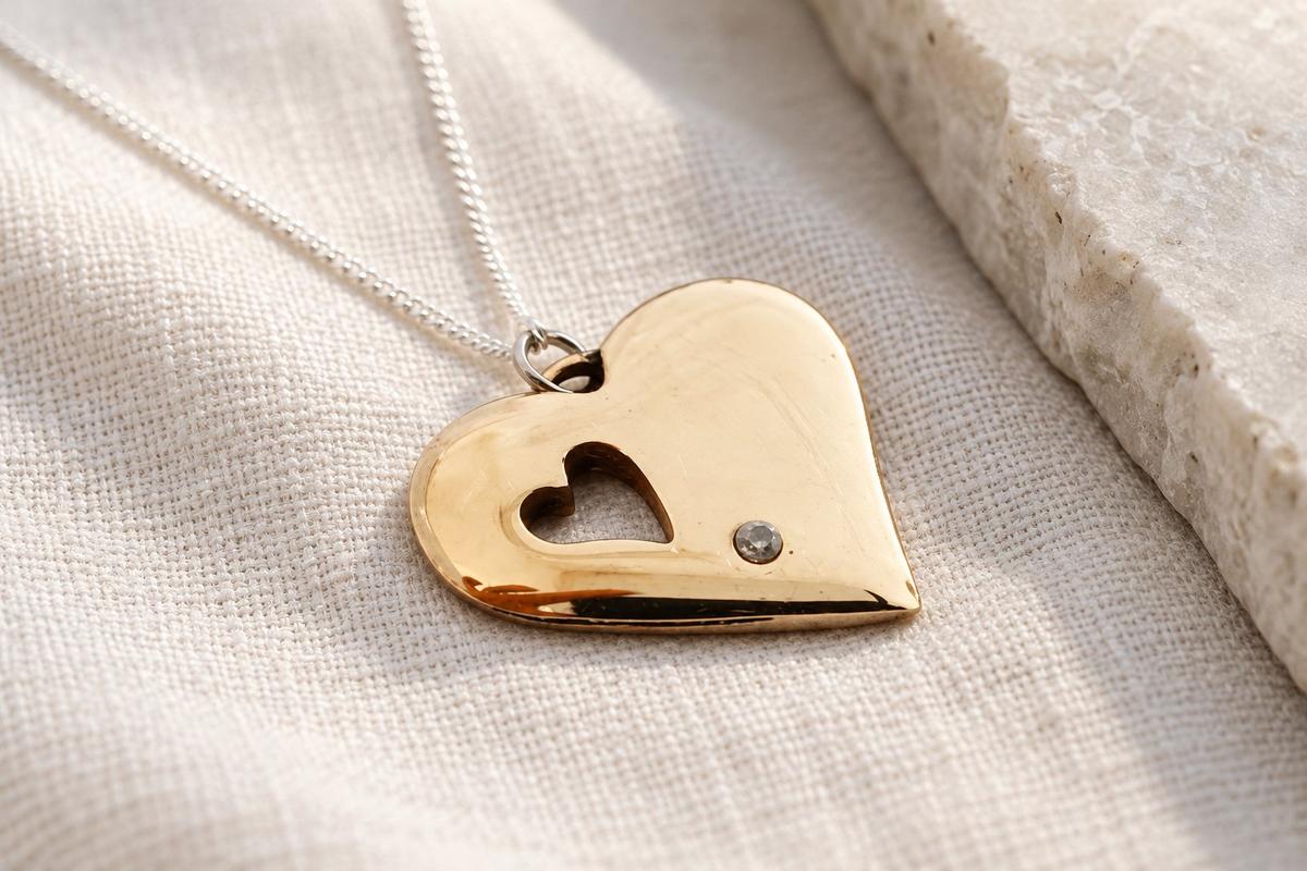 8 Year Wedding Anniversary Bronze and Diamond Pendant
