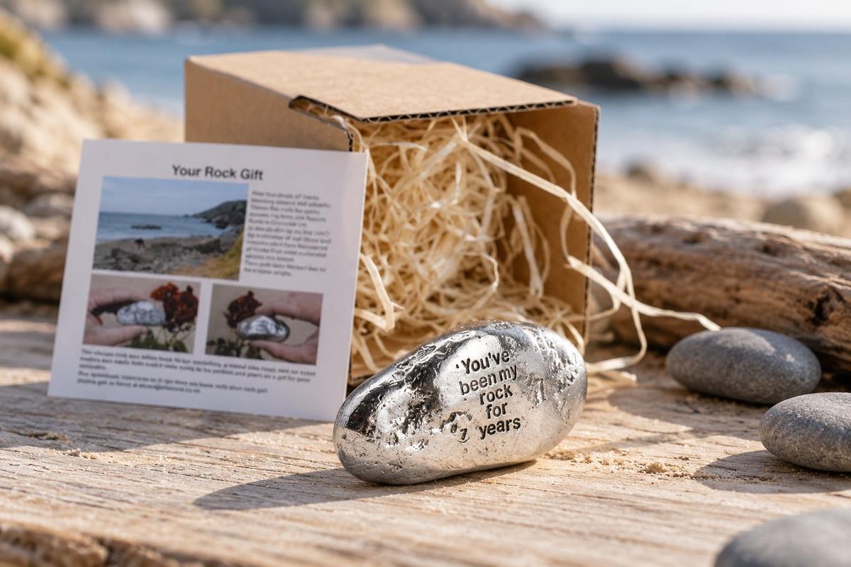 7th Anniversary Gifts For Men Ornament - You've Been My Rock For 7 Years - Solid Metal Heavy Rock