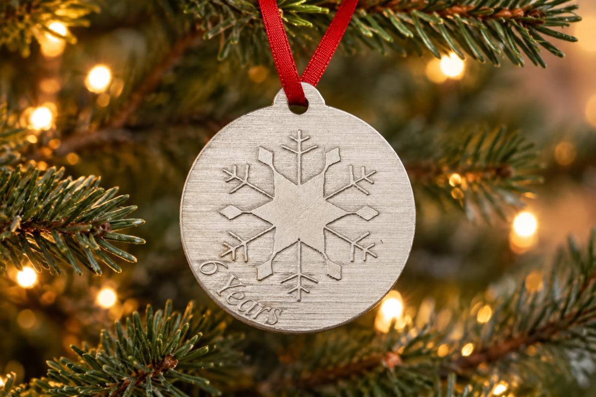 6 Year Anniversary - Metal Christmas Snowflake Metal Decoration