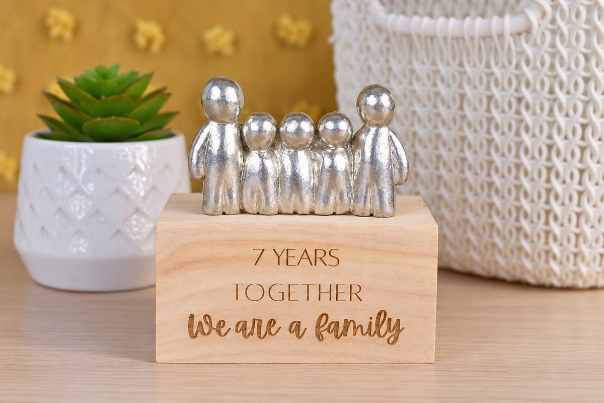 7 Years Together We Are A Family | 7th Anniversary Gift - Choose Your Own Family Combination | Part of the We Made a Family Range