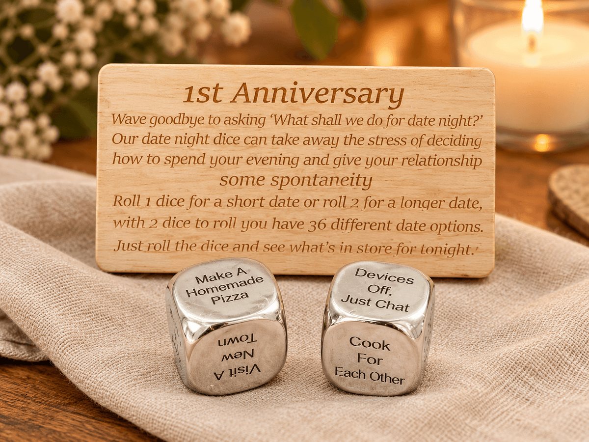 First Anniversary Date Night Decider Dice - 1st Anniversary