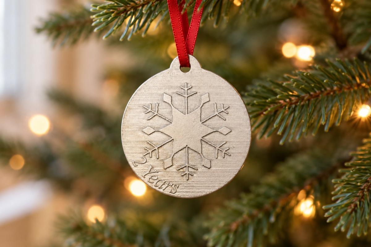2 Year Anniversary - Metal Christmas Snowflake Metal Decoration