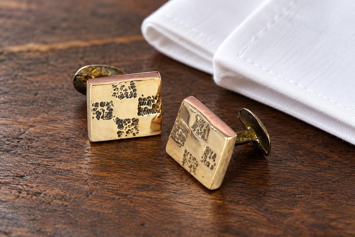 8th Anniversary Solid Bronze Cufflinks - Perfect 8th Year Anniversary Gift Idea
