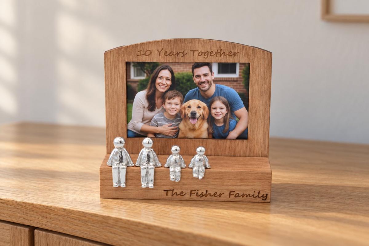 10 Years Together Frame, 6x4 Photo, Personalise & Your Own Family Combination, Christmas, Valentines, Birthdays, Anniversaries.