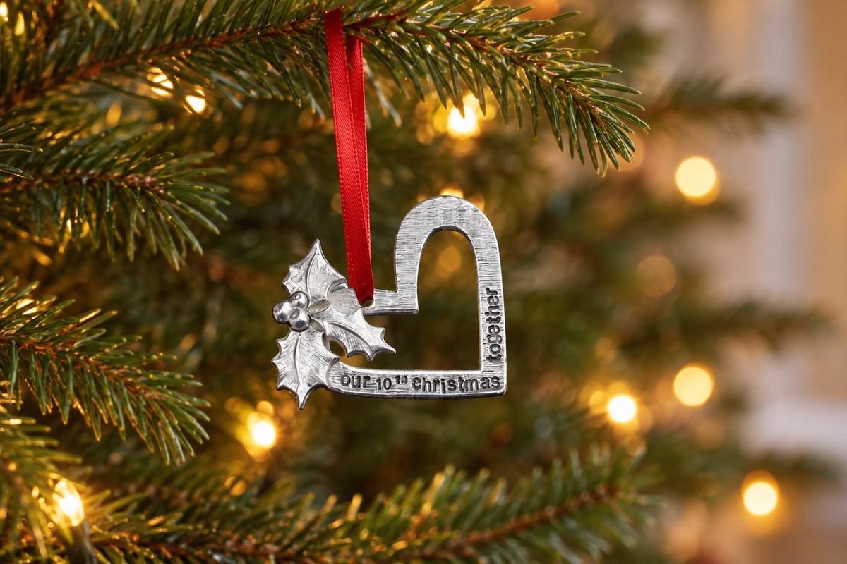10th Anniversary Christmas Tree Ornament - Reads Our 10th Christmas Together