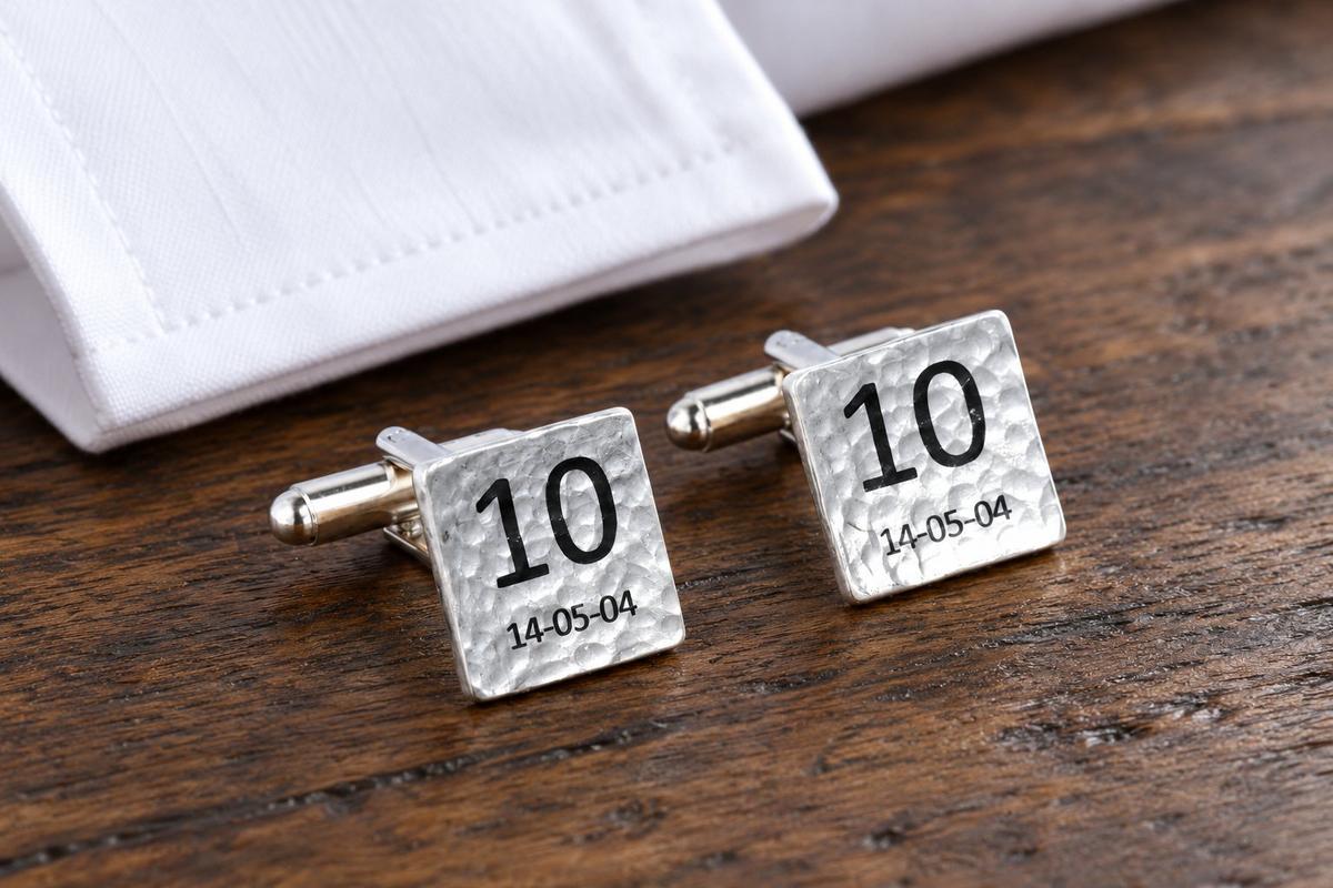 10th Wedding Anniversary Personalised Cufflinks