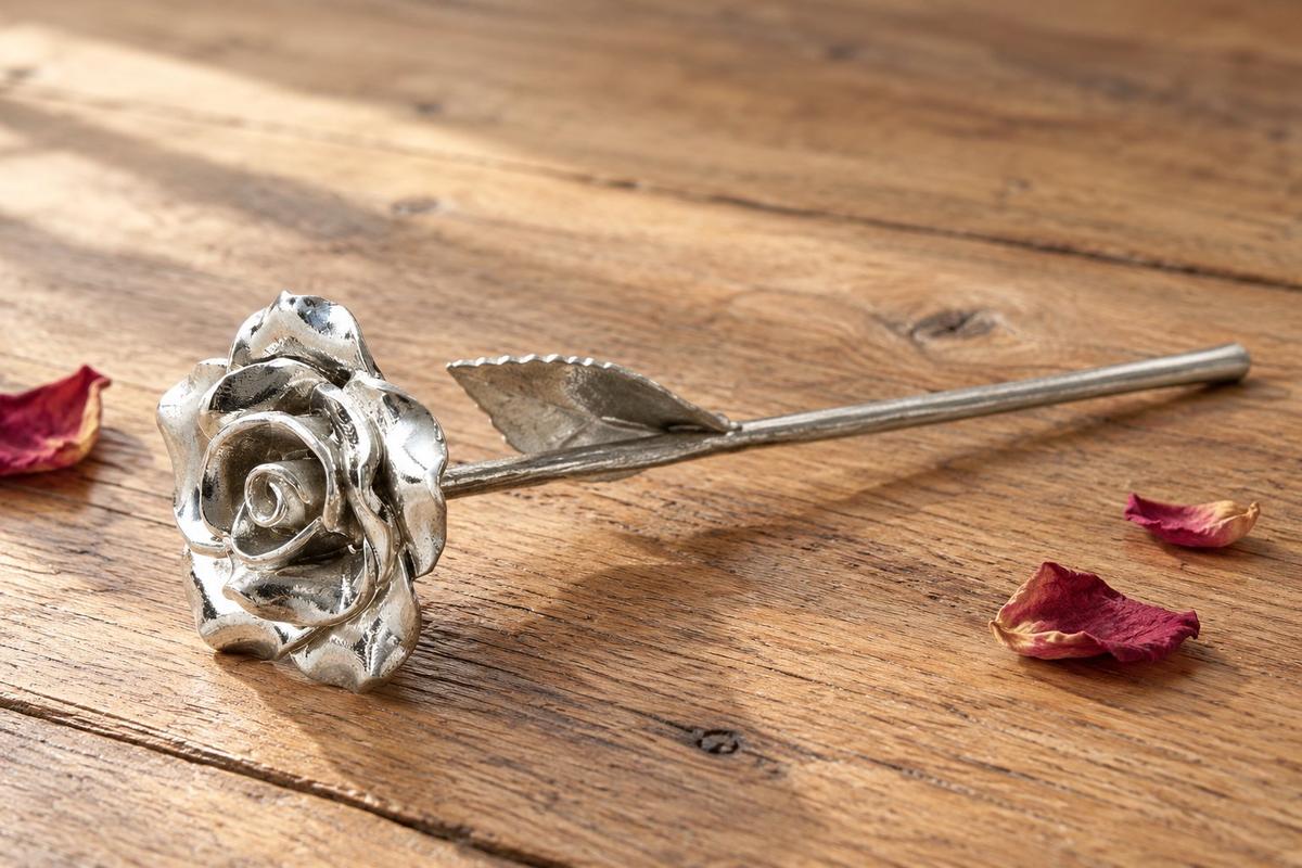 13th Anniversary Rose – Solid Metal Everlasting Love Gift
