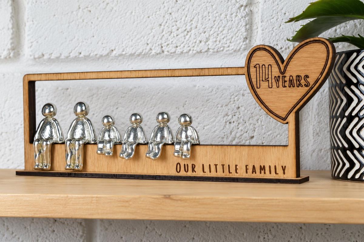 14 Years Our Little Family | 14th Anniversary Gift - Choose Your Own Family Combination