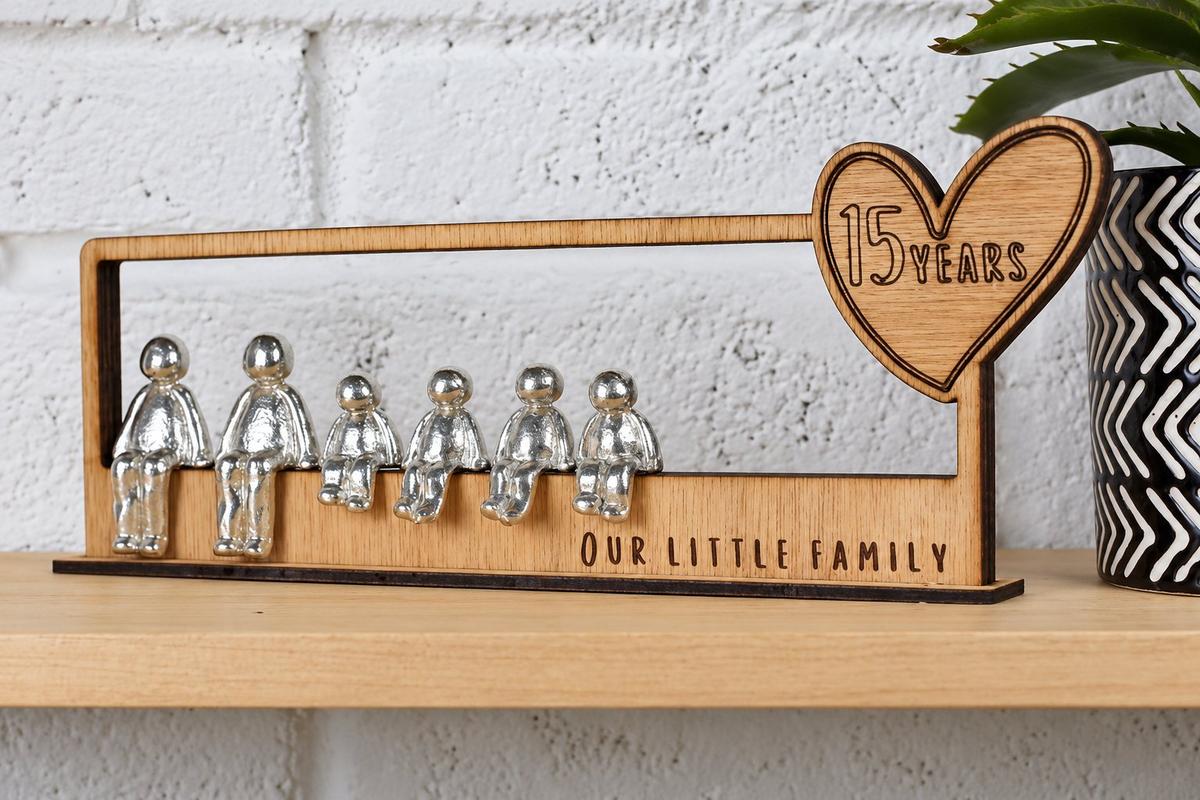 15 Years Our Little Family | 15th Anniversary Gift - Choose Your Own Family Combination