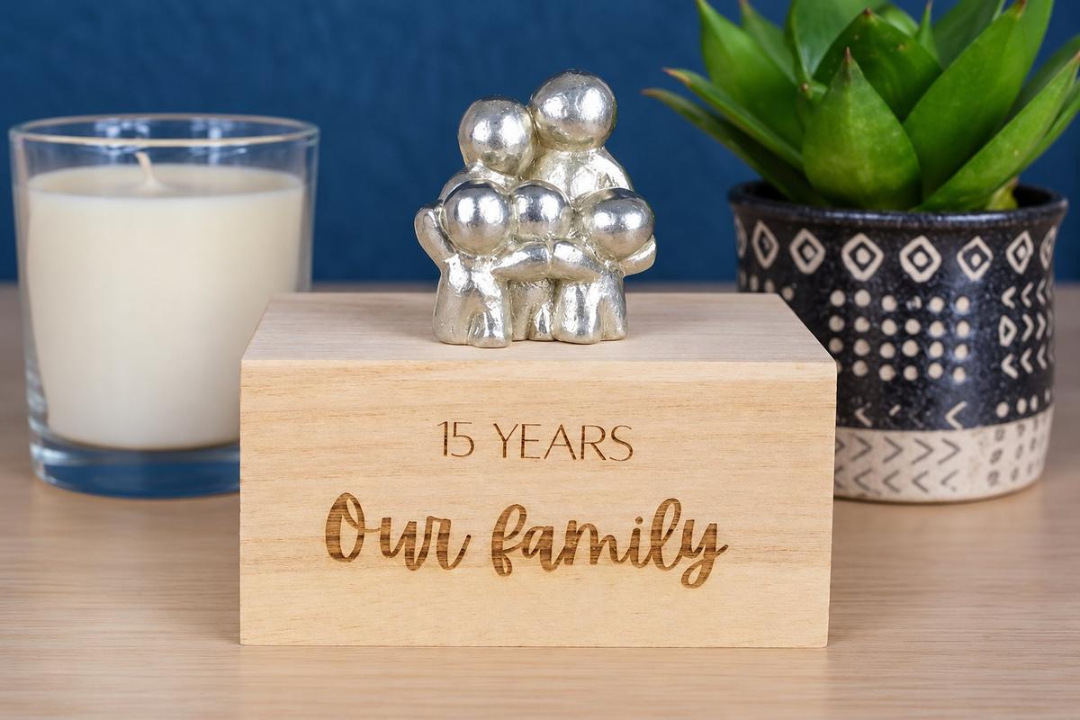15 Years Our Little Hugging Family | 15th Anniversary Gift - Choose Your Own Family Combination | Part of the We Made a Family Range