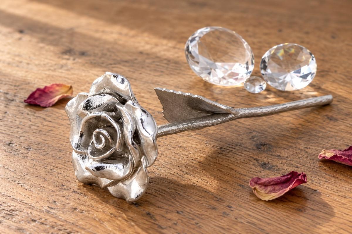 15th Anniversary Cast Metal Rose – Everlasting Love Gift