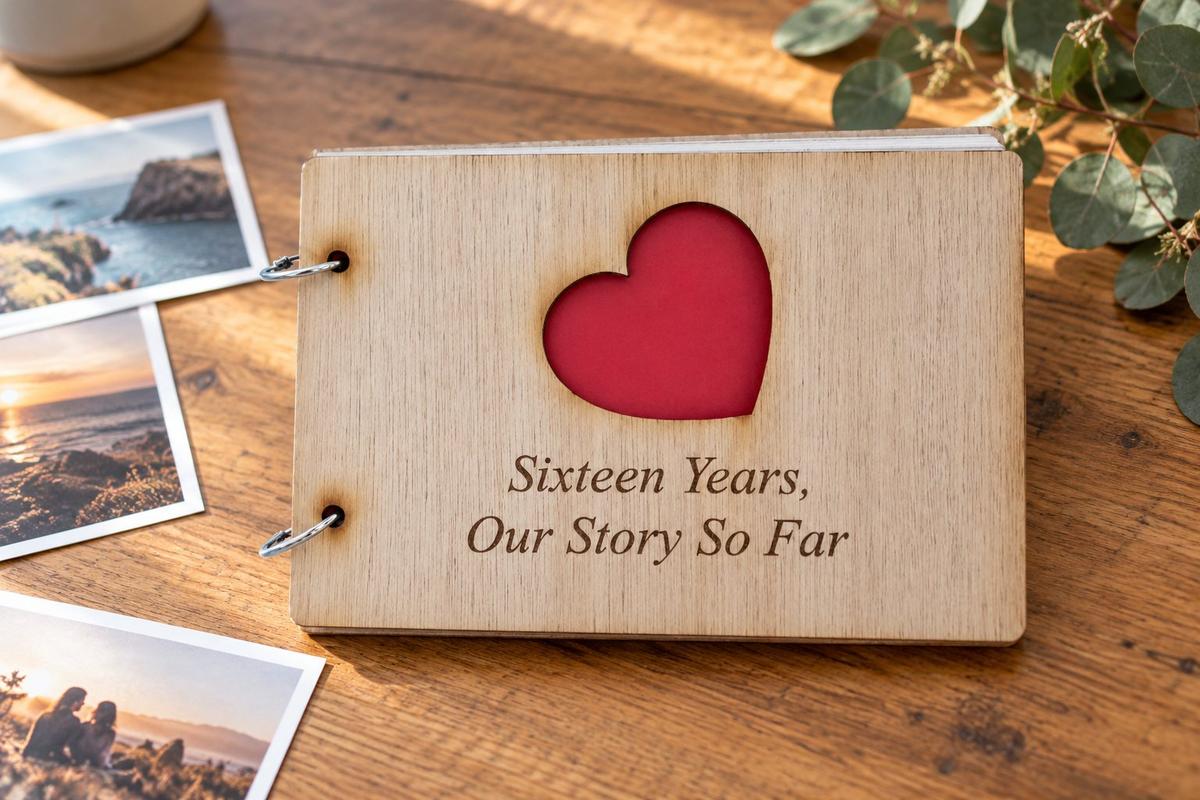 16 Years Our Story So Far - Scrapbook, Photo album or Notebook Idea For 16th Anniversary