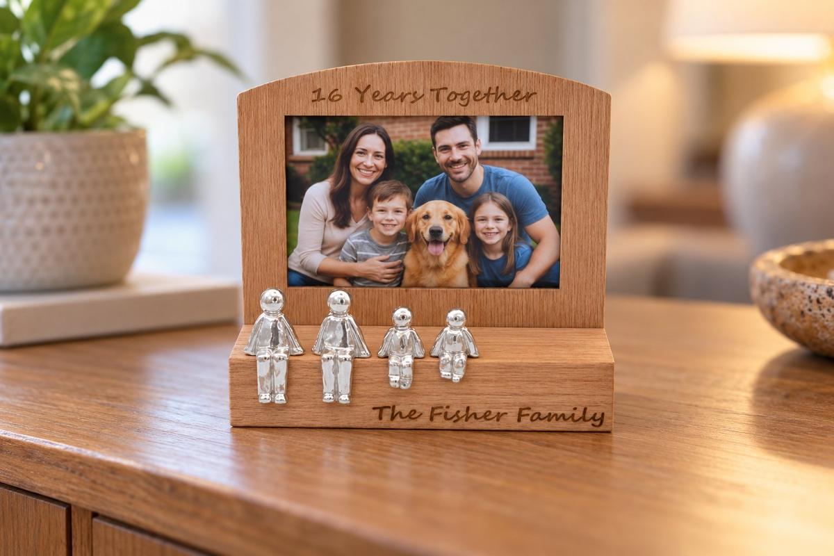 16 Years Together Frame, 6x4 Photo, Personalise & Your Own Family Combination, Christmas, Valentines, Birthdays, Anniversaries.