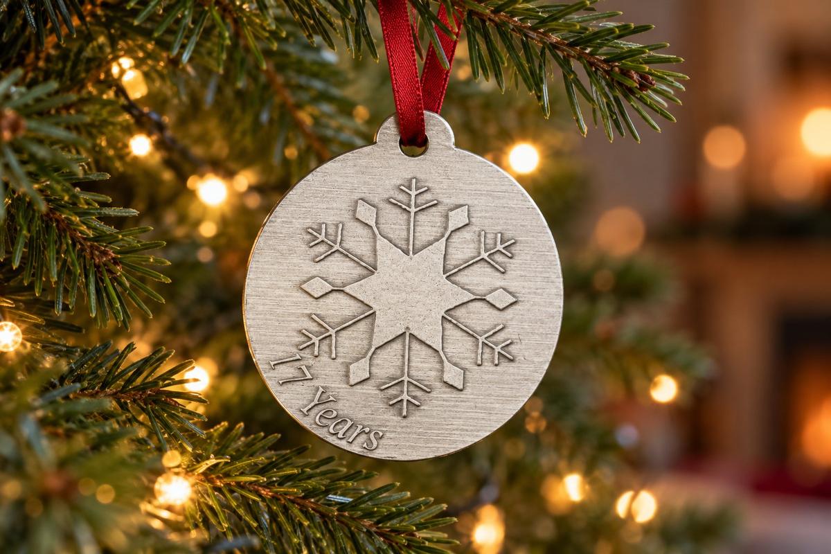 17 Year Anniversary - Metal Christmas Snowflake Metal Decoration