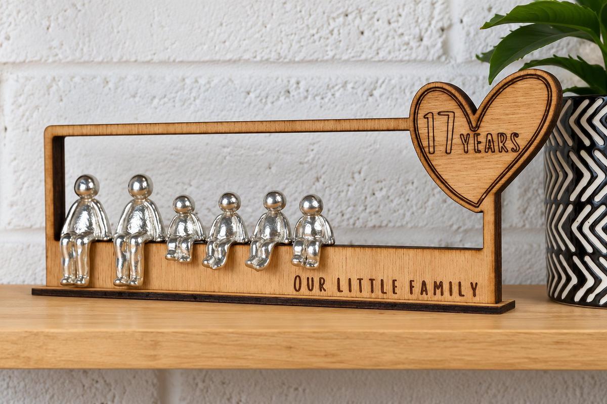17 Years Our Little Family | 17th Anniversary Gift - Choose Your Own Family Combination