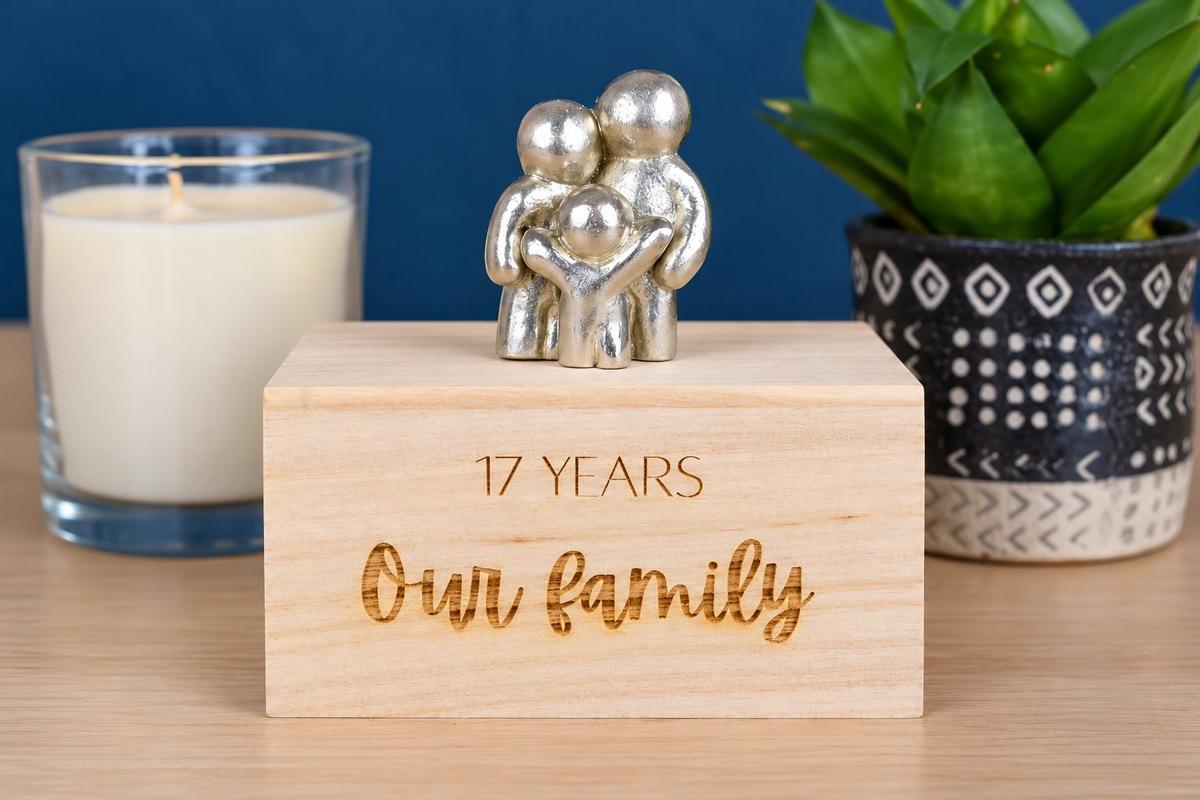 17 Years Our Little Hugging Family | 17th Anniversary Gift - Choose Your Own Family Combination | Part of the We Made a Family Range
