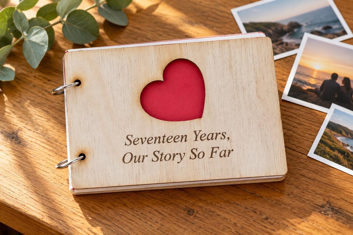 17 Years Our Story So Far - Scrapbook, Photo album or Notebook Idea For 17th Anniversary