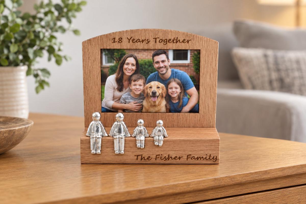 18 Years Together Frame, 6x4 Photo, Personalise & Your Own Family Combination, Christmas, Valentines, Birthdays, Anniversaries.