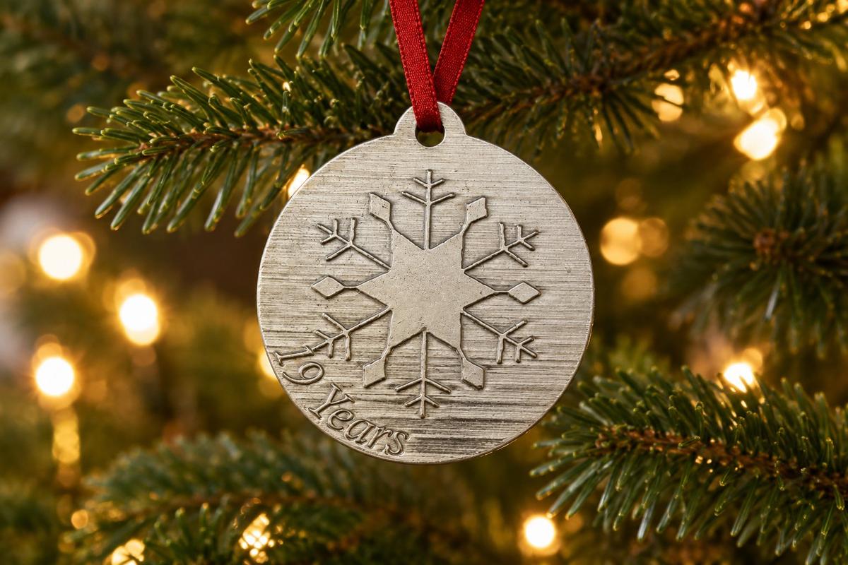 19 Year Anniversary - Metal Christmas Snowflake Metal Decoration