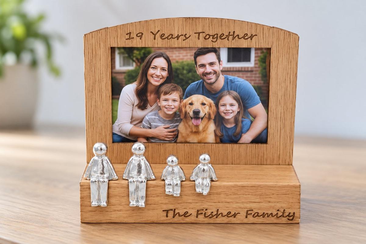 19 Years Together Frame, 6x4 Photo, Personalise & Your Own Family Combination, Christmas, Valentines, Birthdays, Anniversaries.