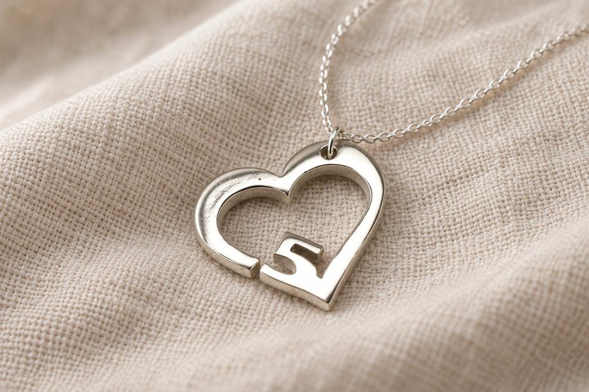5 Year Anniversary Heart Pendant/Necklace - Gift