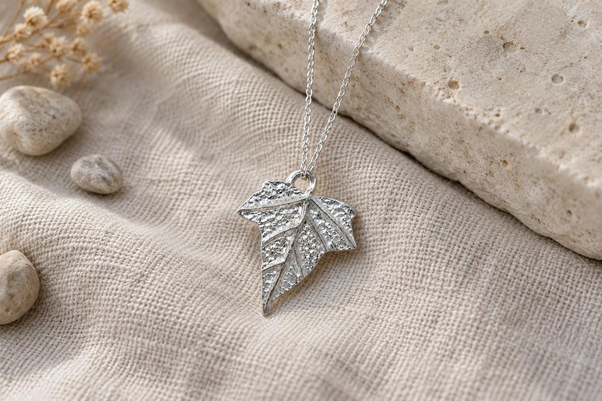 Tin Leaf Pendant/Necklace - 10th Wedding Anniversary. Birthday.