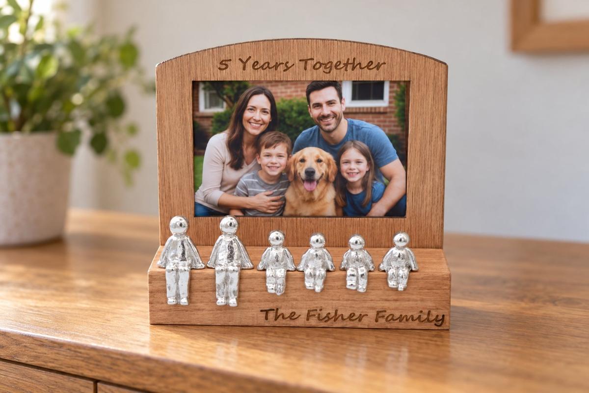 5 Years Together Frame, 6x4 Photo, Personalise & Your Own Family Combination, Christmas, Valentines, Birthdays, Anniversaries.