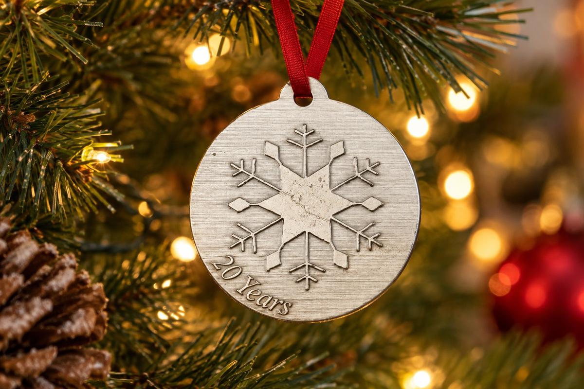 20 Year Anniversary - Metal Christmas Snowflake Metal Decoration