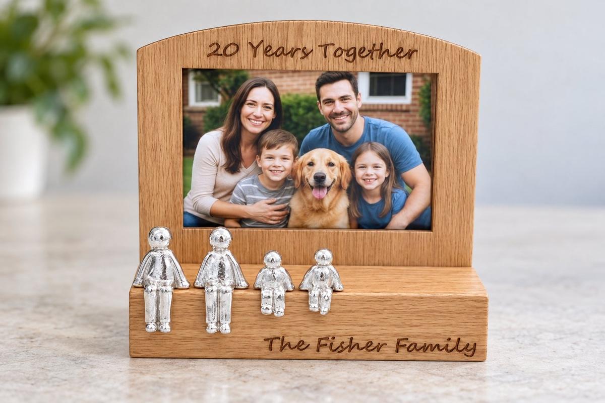20 Years Together Frame, 6x4 Photo, Personalise & Your Own Family Combination, Christmas, Valentines, Birthdays, Anniversaries.