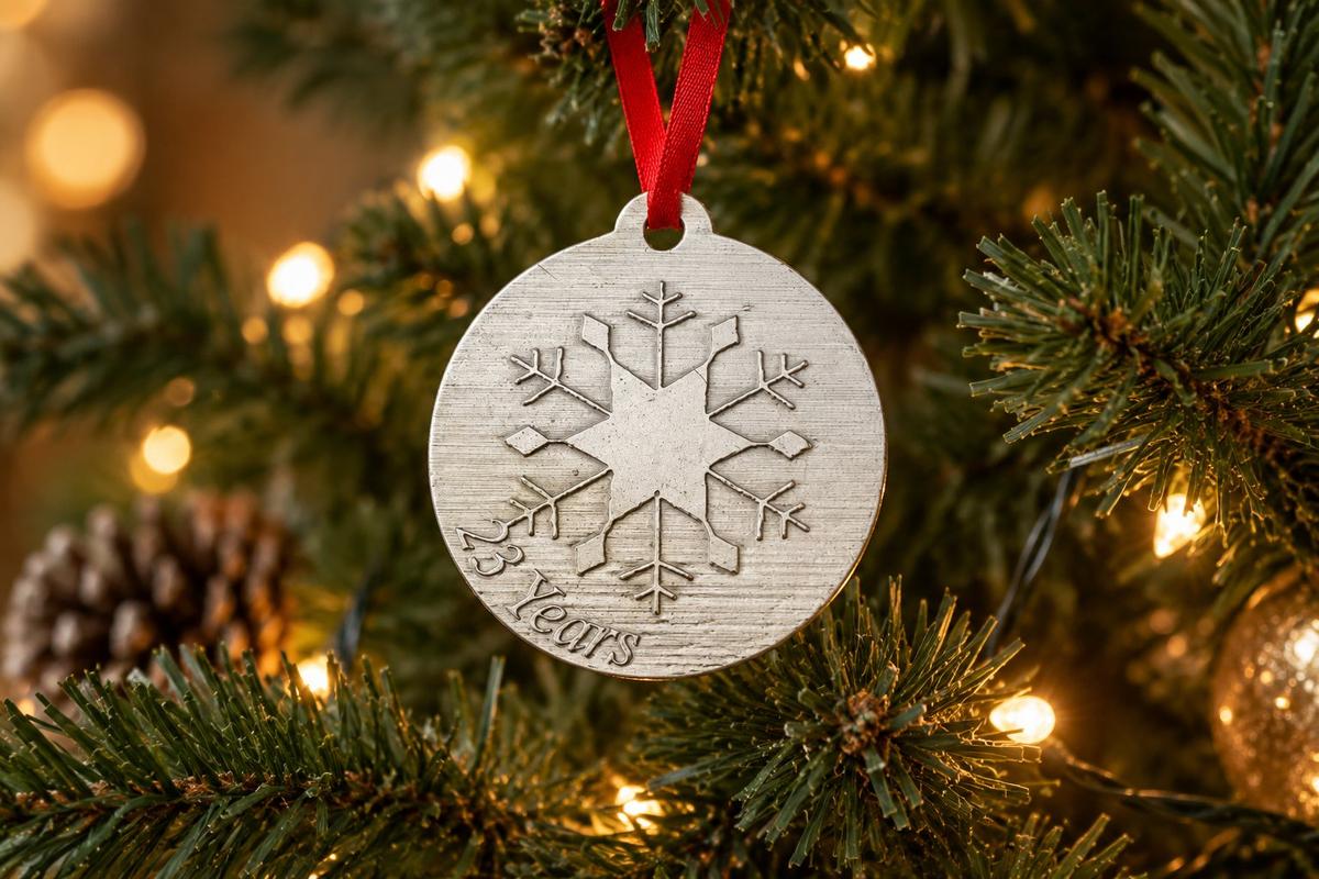 23 Year Anniversary - Metal Christmas Snowflake Metal Decoration