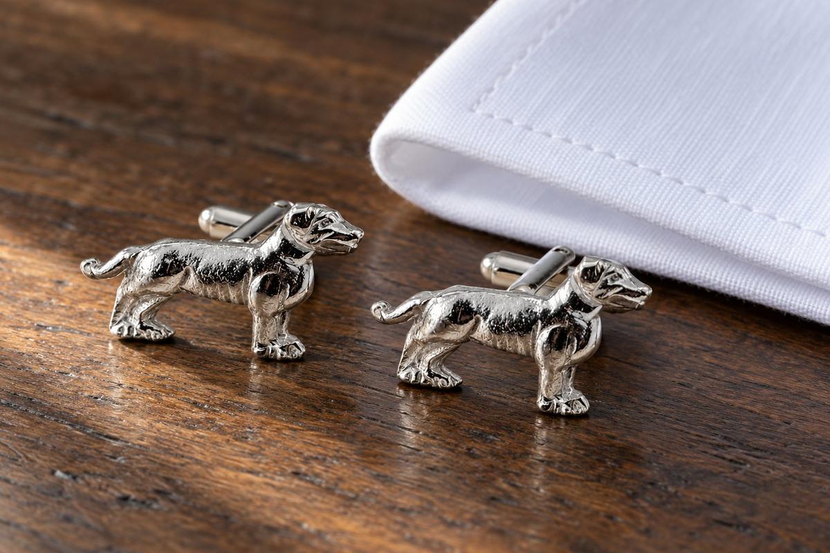 Staffordshire Bull Terrier Dog Cufflinks – 10th Wedding Anniversary Gift | Handmade in Cornwall