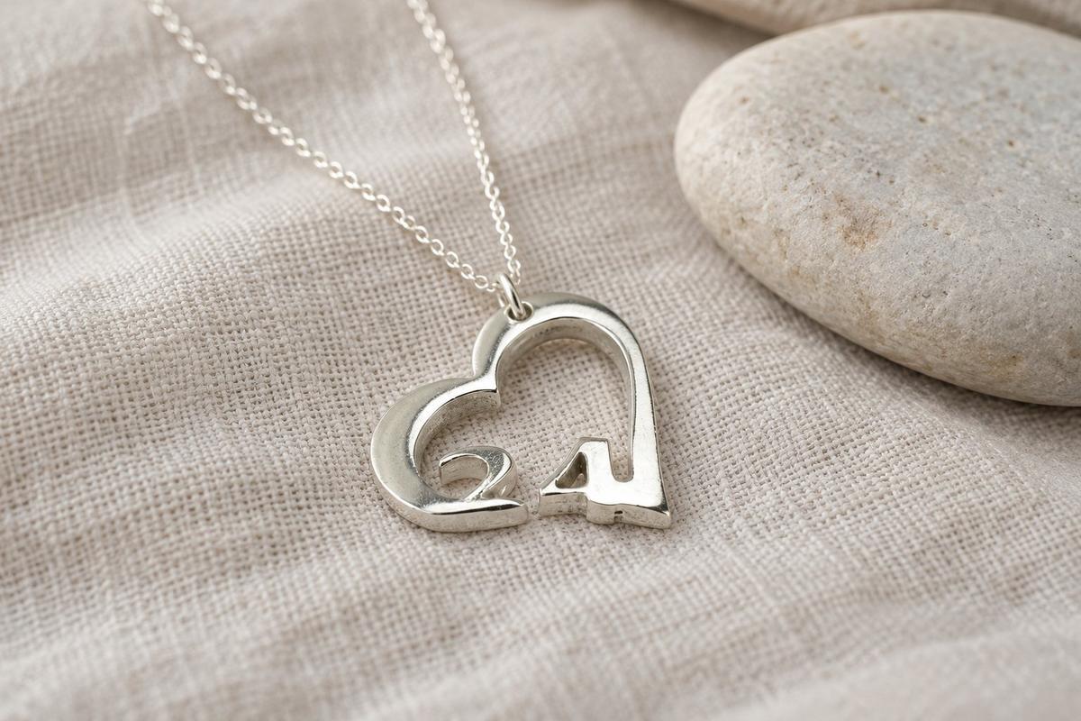 24 Year Anniversary Heart Pendant/Necklace - Gift