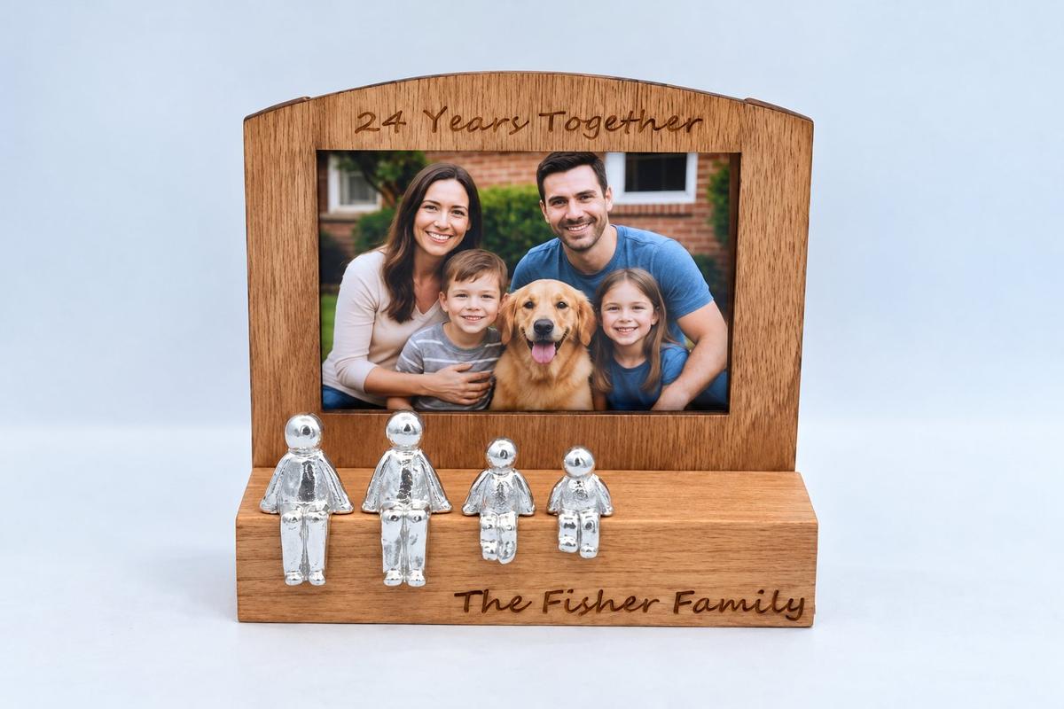 24 Years Together Frame, 6x4 Photo, Personalise & Your Own Family Combination, Christmas, Valentines, Birthdays, Anniversaries.