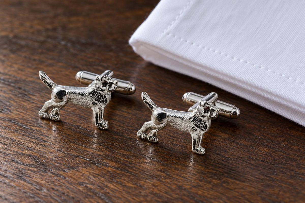 Boxer Dog Cufflinks – 10th Wedding Anniversary Gift | Handmade in Cornwall