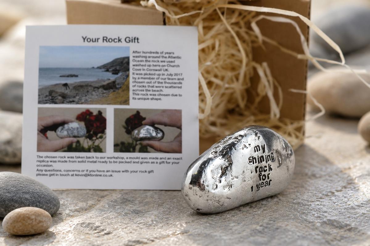 Metal Anniversary Rock – 'My Shining Rock For 1 Year' Gift