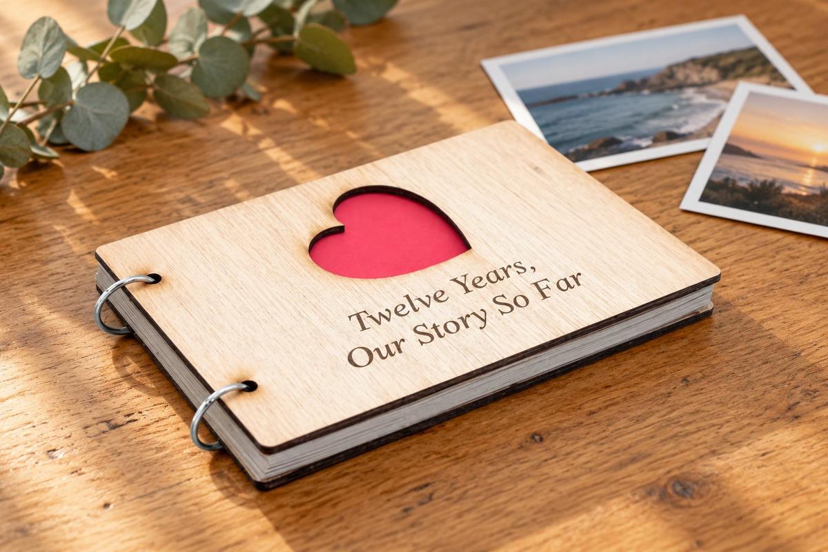 12 Years Our Story So Far - Scrapbook, Photo album or Notebook Idea For 12th Anniversary