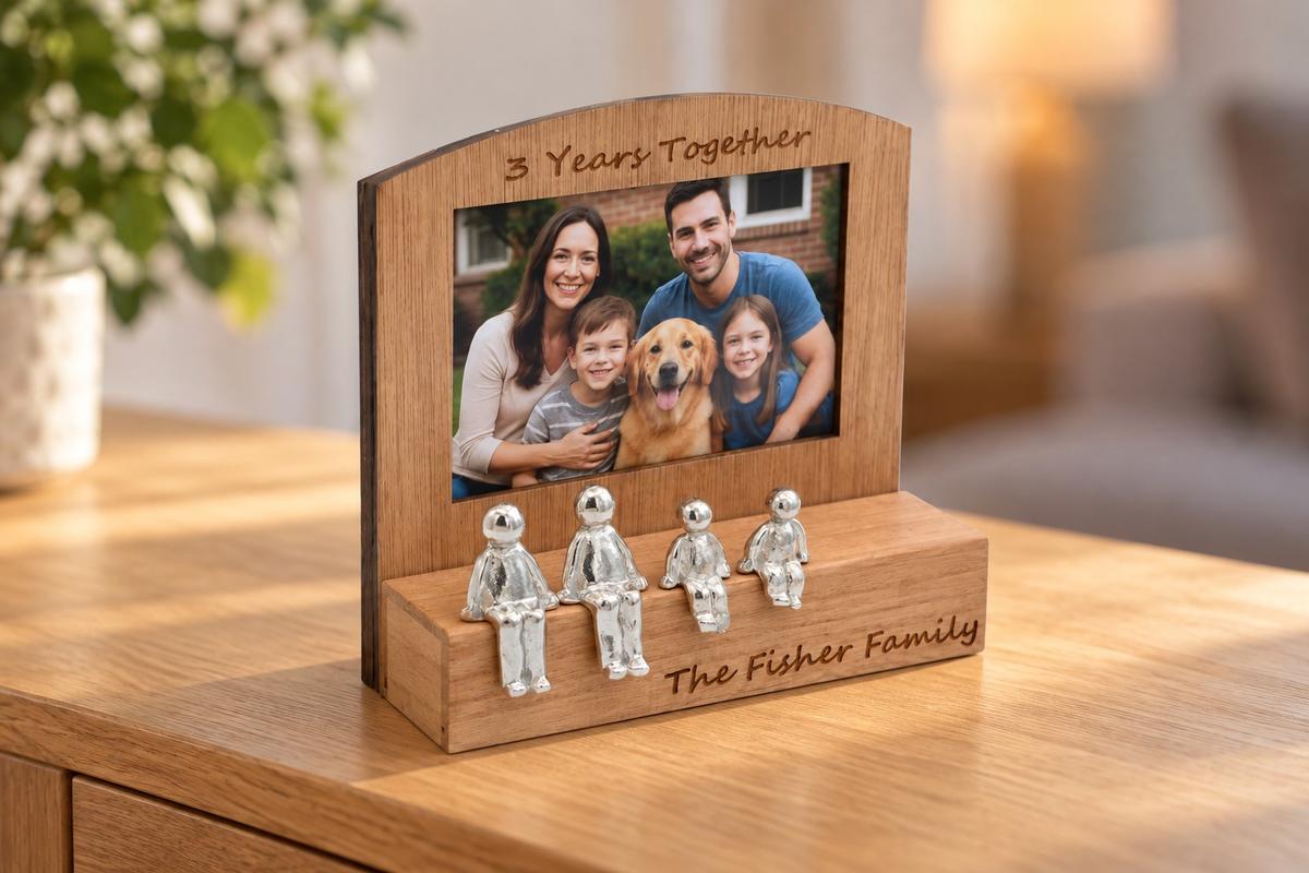 3 Years Together Frame, 6x4 Photo, Personalise & Your Own Family Combination, Christmas, Valentines, Birthdays, Anniversaries.