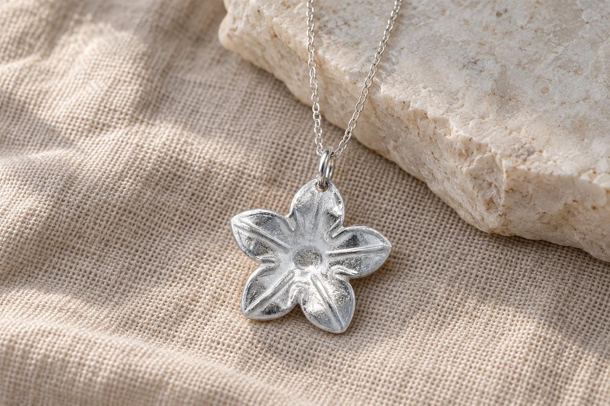 Tin Flower/Blossom Pendant. 10th Wedding Anniversary. Birthday.