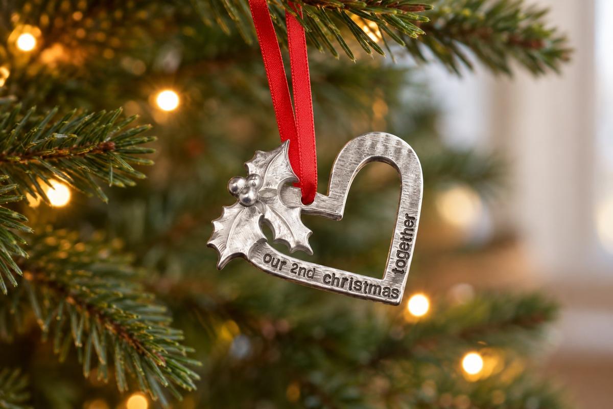 2nd Anniversary Christmas Tree Ornament - Reads Our 2nd Christmas Together