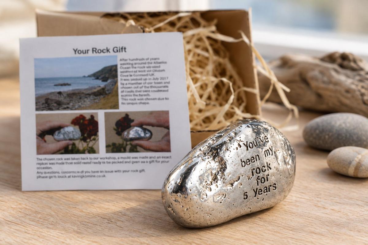 5th Anniversary Gifts For Men Ornament - You've Been My Rock For 5 Years - Solid Metal Heavy Rock