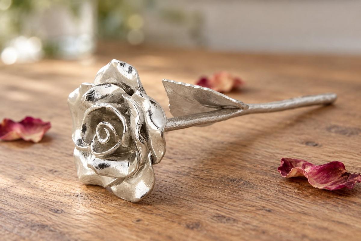 12th Anniversary Cast Metal Rose – Everlasting Love Gift
