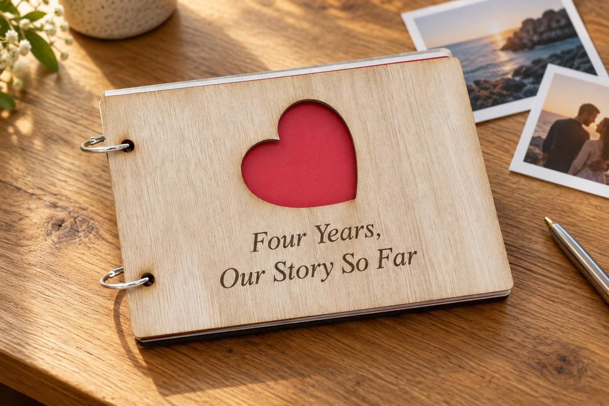 4 Years Our Story So Far - Scrapbook, Photo album or Notebook Idea For 4th Anniversary