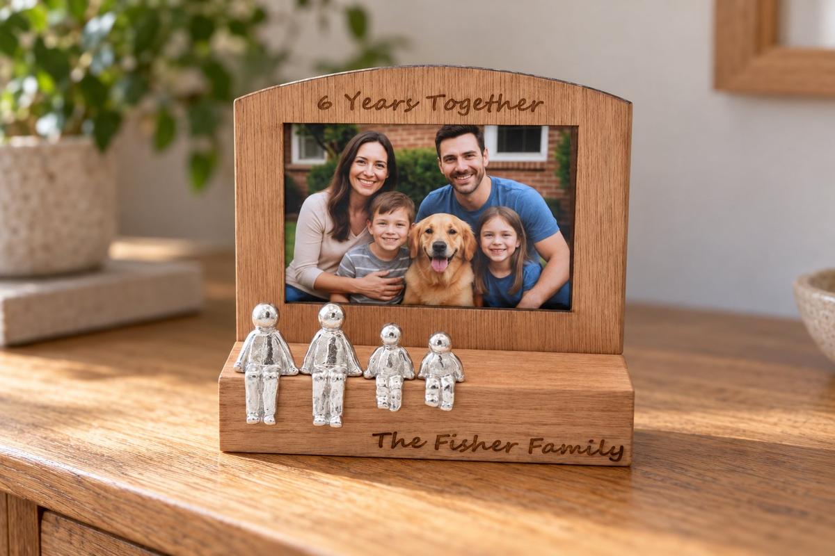 6 Years Together Frame, 6x4 Photo, Personalise & Your Own Family Combination, Christmas, Valentines, Birthdays, Anniversaries.