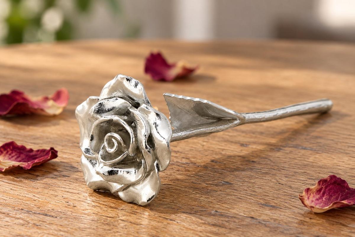 9th Anniversary Solid Metal Rose – Everlasting Love Gift