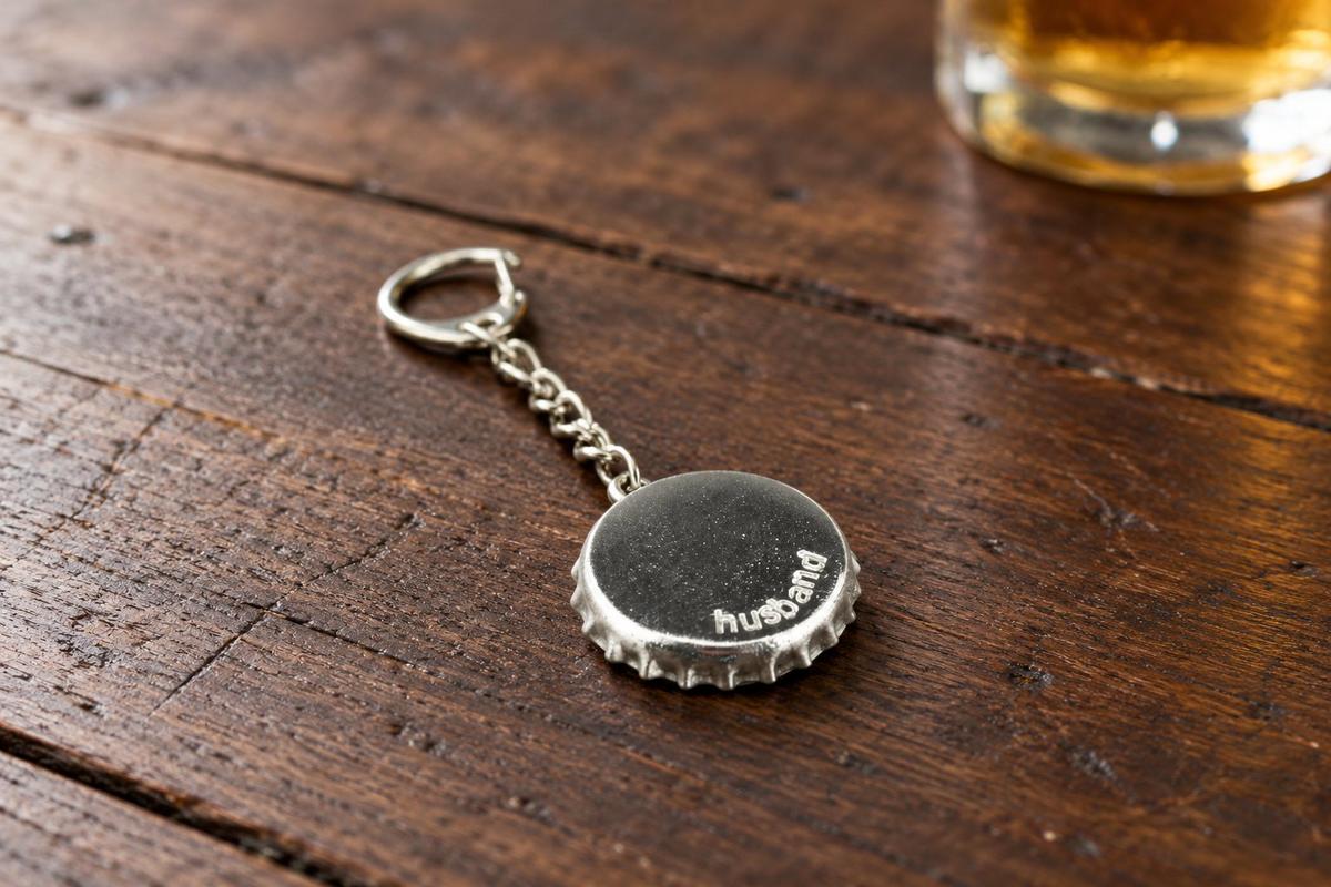 Husband. Tin Bottle Cap Keyring/Keychain. Token. Birthday. Anniversary. Wedding. Christmas