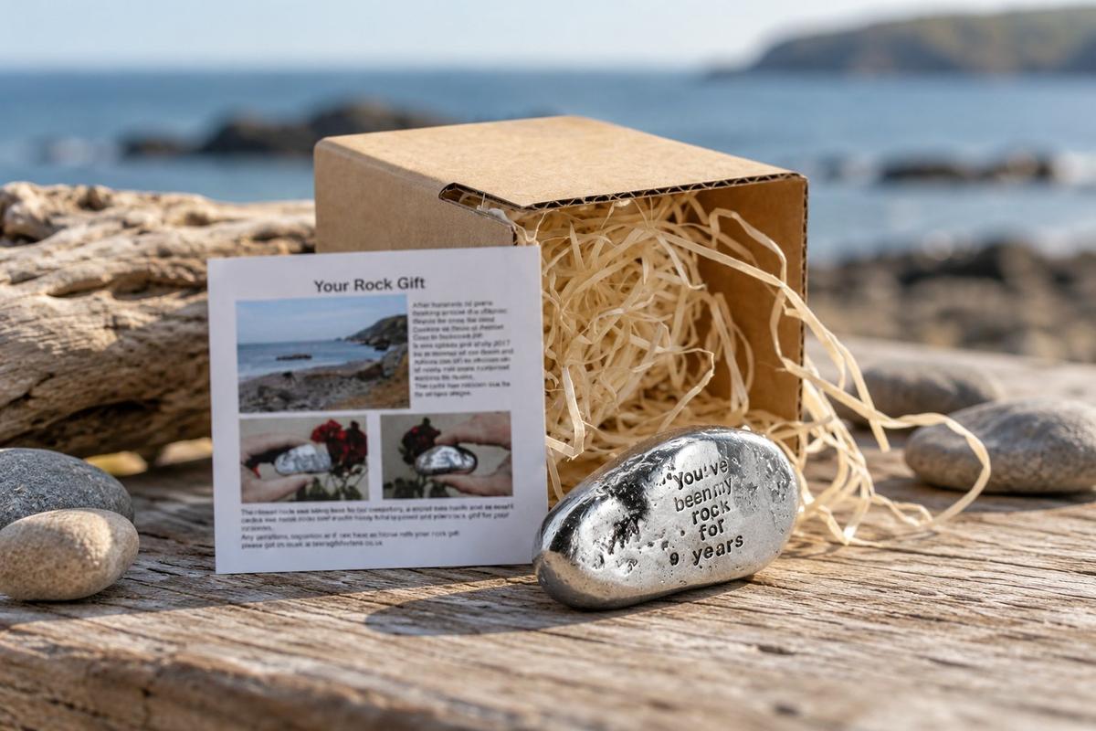 9th Anniversary Solid Metal Rock – "You've Been My Rock" Ornament