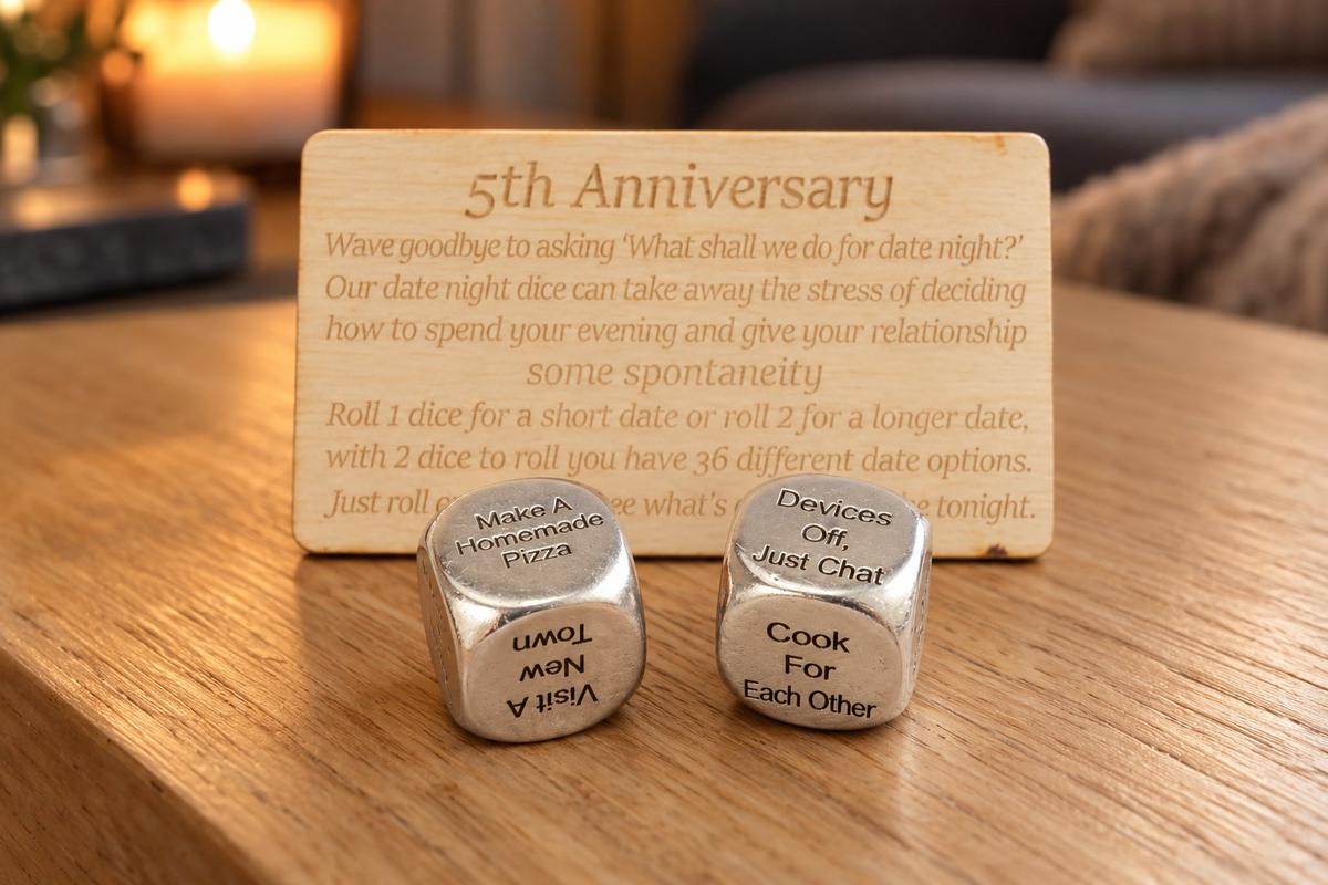 Twenty Fifth Anniversary Date Night Decider Dice - 25th Anniversary