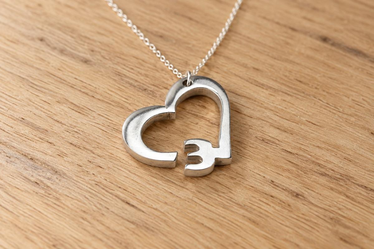 3 Year Anniversary Heart Pendant/Necklace - Gift